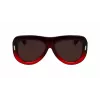 FERRAGAMO SF2029SE-615 Óculos de sol de mulher - armação de acetato vermelha, lentes cinzentas degradê, 57 mm