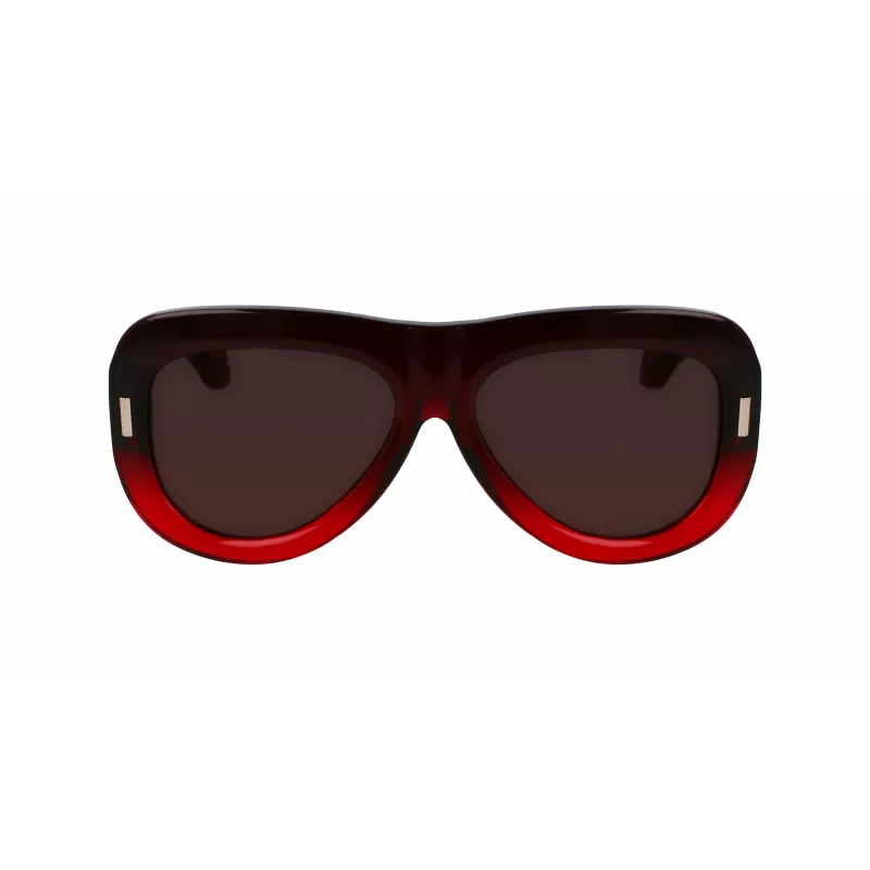 FERRAGAMO SF2029SE-615 Óculos de sol de mulher - armação de acetato vermelha, lentes cinzentas degradê, 57 mm