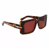 Óculos de sol de mulher FERRAGAMO SF2032S-242 Havana acetato armação retangular lentes castanhas degradê 55/19/140 mm