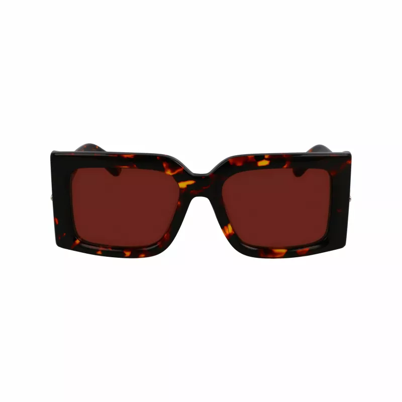 Óculos de sol de mulher FERRAGAMO SF2032S-242 Havana acetato armação retangular lentes castanhas degradê 55/19/140 mm