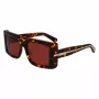 Óculos de sol de mulher FERRAGAMO SF2032S-242 Havana acetato armação retangular lentes castanhas degradê 55/19/140 mm