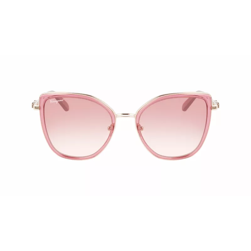 Óculos de sol de mulher FERRAGAMO SF293S-774 com armação de acetato Havana e lentes castanhas degradê 54/19/140 mm