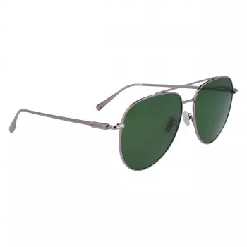 Óculos de sol retangulares de homem FERRAGAMO SF308S-44 - armação de acetato Havana castanha, lentes de policarbonato cinzentas, proteção UV400