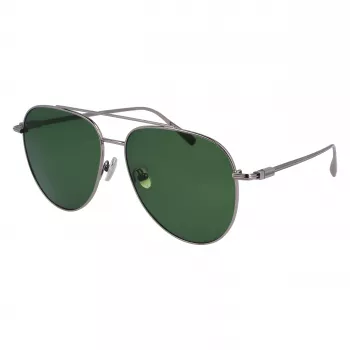 Óculos de sol retangulares de homem FERRAGAMO SF308S-44 - armação de acetato Havana castanha, lentes de policarbonato cinzentas, proteção UV400
