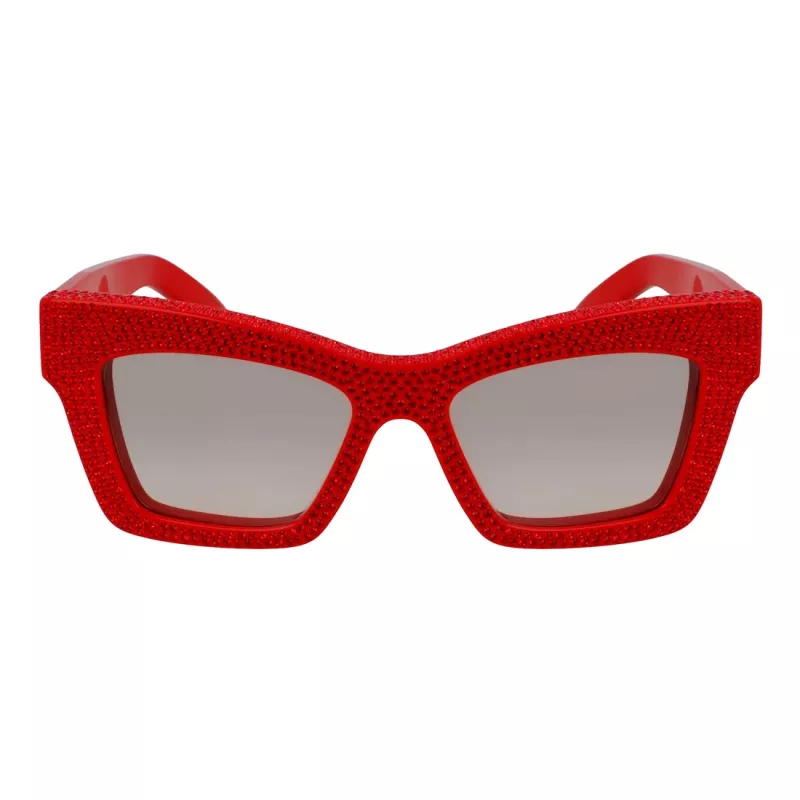 Óculos de sol de mulher Ferragamo SF2045SR52176 armação retangular de acetato lentes degradê castanhas 52/17/140 mm