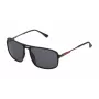 Óculos de sol de homem FILA SF9329-58U28Z - Armação retangular preta mate com lentes de policarbonato fumadas, proteção UV400