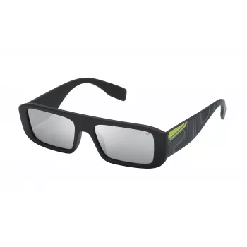 FILA Óculos de sol de homem SF9415540U28 - Armação retangular preta, lentes cinzentas, 54/17/145 mm, UV400