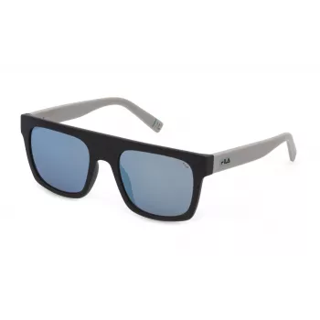Óculos de sol de homem FILA SFI098-53968X retangulares armação preta lentes cinzentas 53/20/145 mm
