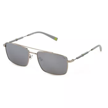 FILA Óculos de sol de homem SFI116V57579X - armação preta, lentes cinzentas, 57 mm