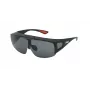 Óculos de sol FILA SFI126-99U28P unissexo - armação preta mate, lentes cinzentas polarizadas, UV400, estilo escudo
