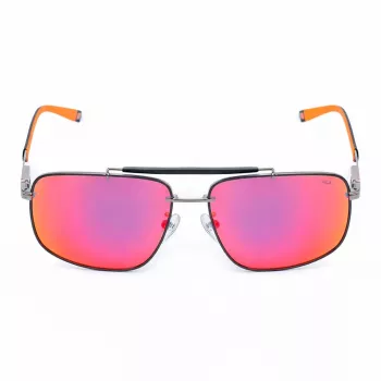 FILA SFI210V60K56R Óculos de sol para homem - Armação preta, lentes cinzentas, 61 mm