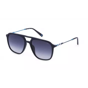 Óculos de sol retangulares FILA SFI215-560821 para homem - armação preta, lentes cinzentas, proteção UV400