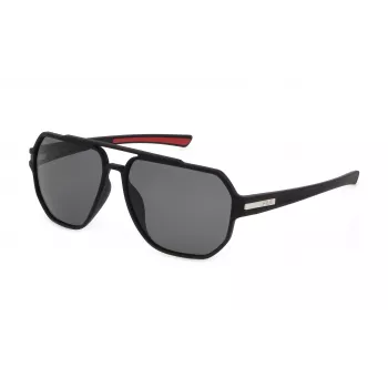 FILA SFI301-60U28P Óculos de sol polarizados de homem, preto/cinzento, 60/14/140 mm