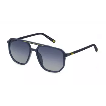 Óculos de sol polarizados de homem FILA SFI31257BL1P - armação retangular preta, lentes cinzentas fumé, 57 mm