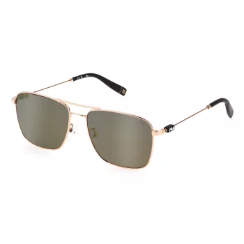 Óculos de sol de homem FILA SFI456-580300, armação preta, lentes cinzentas, 58/16/145 mm