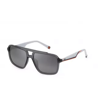 FILA SFI460-574ALP Óculos de sol retangulares unissexo - Armação de acetato Havana/Castanho, Lentes de policarbonato castanhas, proteção UV400