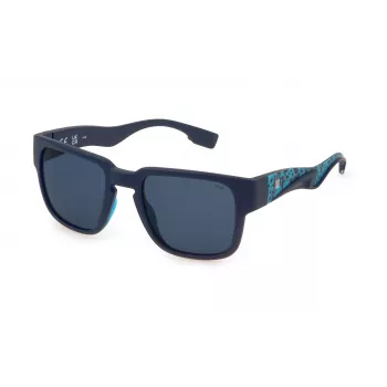 FILA SFI463-53J99P Óculos de sol polarizados de homem, armação preta, lentes cinzentas, 53 mm