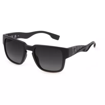 Óculos de sol polarizados FILA SFI463-53U28P para homem - armação preta lentes cinzentas 53/21/145 mm