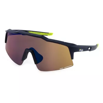 FILA SFI516-99U28V Óculos de sol unissexo armação preta lentes cinzentas espelhadas 99/00/130 mm