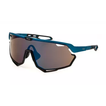 Óculos de sol FILA SFI721 unissexo - armação preta, lentes cinzentas, largura da lente 99 mm