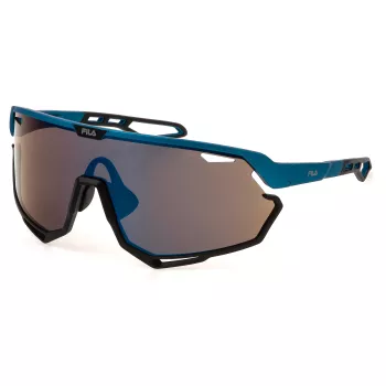 Óculos de sol de homem FILA SFI722-630U28 retangulares - armação preta brilhante, lentes fumé, UV400