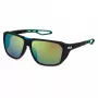Óculos de sol desportivos retangulares FILA SFI722-637U4V para homem - armação preta mate, lentes cinzentas