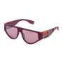 Óculos de sol FILA unissexo SF936457L62X - armação preta retangular com lentes de policarbonato cinzentas, proteção UV400