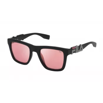 FILA Óculos de sol unissexo SF9416-51U28K - Armação preta, lentes cinzentas, 51 mm