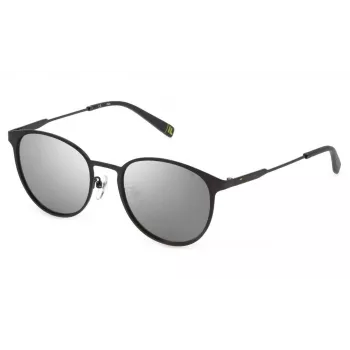 Óculos de sol FILA unissexo SFI217-52627X - armação retangular em plástico com lentes de policarbonato cinzentas, proteção UV400, 55/15/145 mm