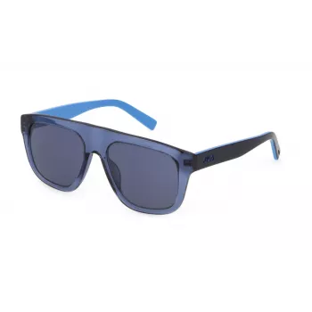Óculos de sol FILA unissexo SFI220-540T31 - armação preta retangular, lentes cinzentas, proteção UV400