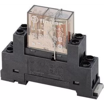 Base de relé Finder 95.65M com clipe de fixação para relés da série 65, 3 polos, 10 A, 250 V AC, terminais de parafuso, montagem em calha DIN/painel