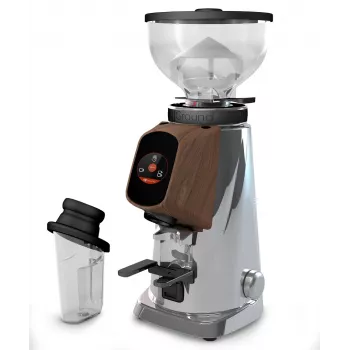 Fiorenzato AllGround Moinho de café Cromo mate Madeira de carvalho 230V EU Dark-T Titan