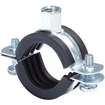Fischer 91489 Abraçadeira para tubos FRS 74-78 mm M8/M10 com isolamento acústico EPDM, aço galvanizado, pack de 25