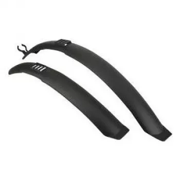 FISCHER Conjunto de guarda-lamas para bicicleta 24-26 polegadas perfil largo frente e trás proteção contra salpicos preto 85965