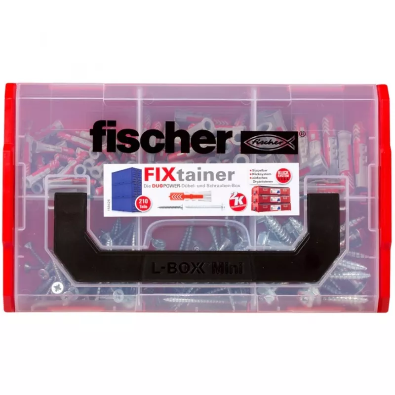 Caixa de sortimento de buchas e parafusos Fischer DUO-Line, 105 peças, DUOPOWER & DUOTEC 535969