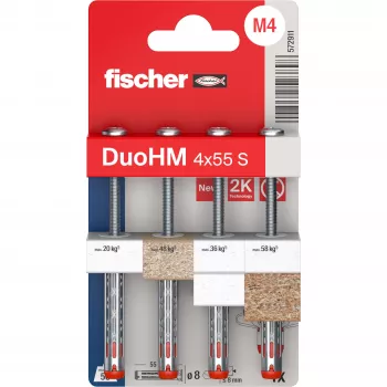Bucha para parede oca Fischer DuoHM 4x55 S PH PZ 55 mm 4 unid. 572911
