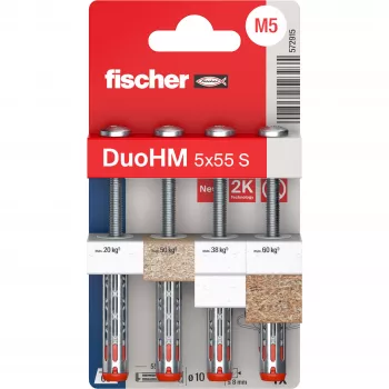 Conjunto de buchas para parede oca Fischer DuoHM 5x55 S PH TX, 4 unid. 572915