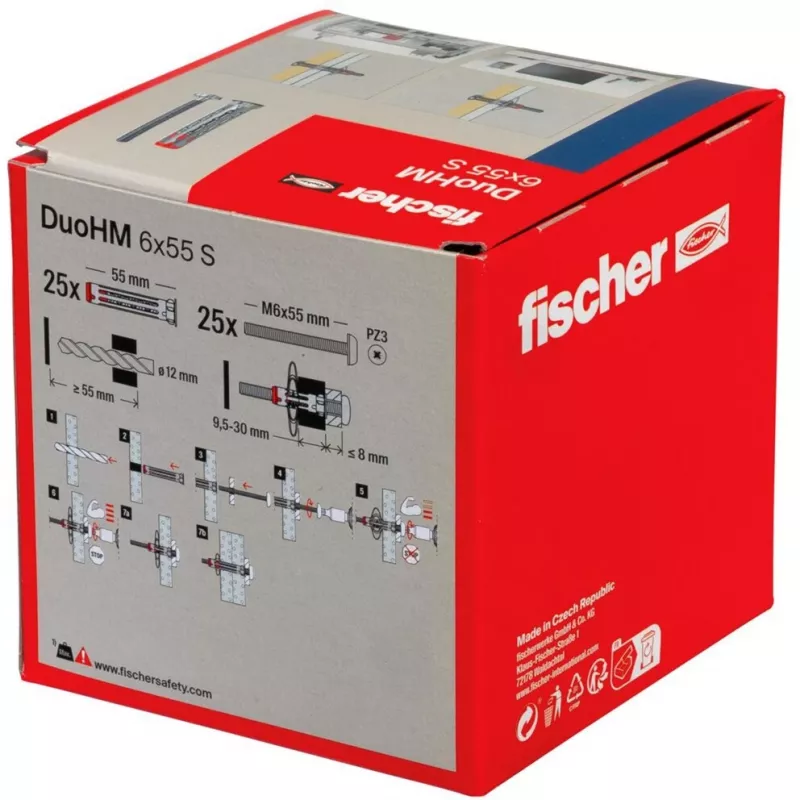 Bucha para cavidades fischer DuoHM 6x55 S PH PZ 55 mm, 25 unid. 572922