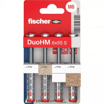 Bucha de parede oca Fischer DuoHM 6x55 S PH TX 55 mm 4 unid. 572916
