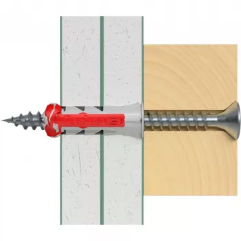 fischer DUOPOWER 6x30 bucha universal BigBox, cinzento-claro/vermelho, 950 unid., caixa reutilizável 570548