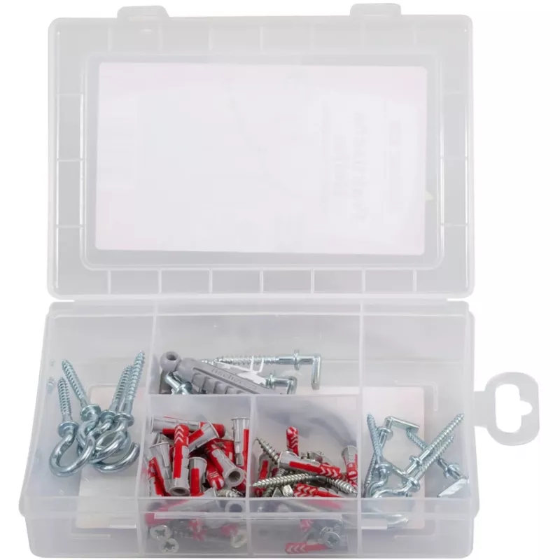 Fischer DuoPower 547212 Conjunto de buchas e parafusos para mudanças, 76 peças
