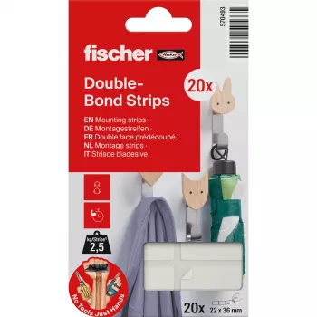 FISCHER GOW Tiras de Montagem 20 Unid., Branco, 22 x 36 mm, Autoadesivas