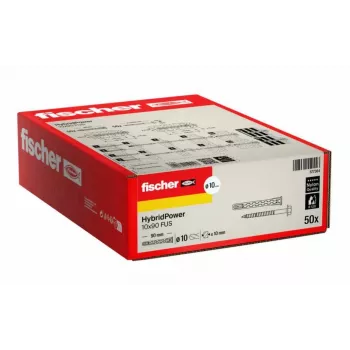Buchas FISCHER HybridPower 10x90 50 unidades chave resistente ao fogo