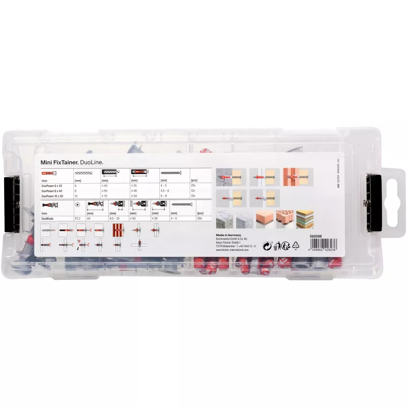 Conjunto de fixação fischer MiniFixTainer DuoLine 77 peças 560098
