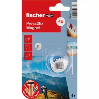 Íman de fixação fischer Press2fix 10 mm neodímio conjunto de 4 peças 570492
