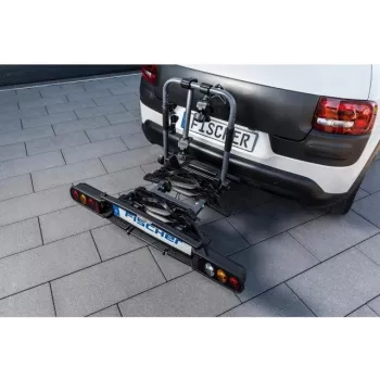 Porta-bicicletas traseiro Fischer ProlineEvo 2 para 2 bicicletas, 60 kg, rebatível, iluminação LED
