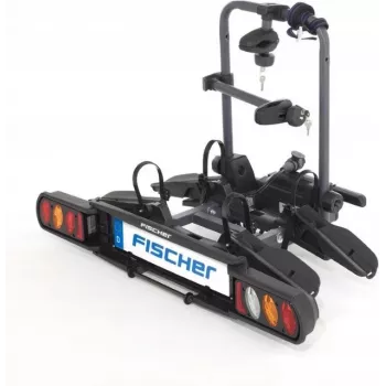 Porta-bicicletas traseiro Fischer ProlineEvo 2 para 2 bicicletas, 60 kg, rebatível, iluminação LED