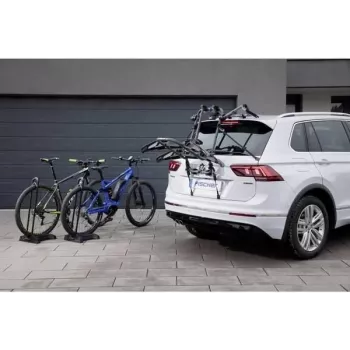 Fischer ProlineEvo porta-bicicletas para engate para 2 bicicletas, 45 kg, compatível com e-bike, dobrável, função de inclinação, 13 pinos
