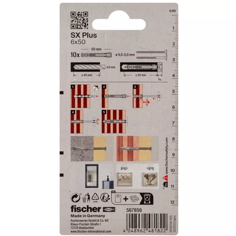 Bucha de expansão Fischer SX Plus 6x50 mm (10 unid.) 567856