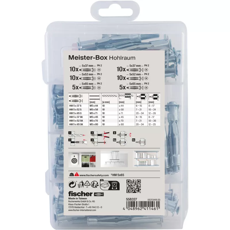 fischer conjunto de fixação universal DUOPOWER kit de 100 peças (50 buchas, 50 parafusos) 558327